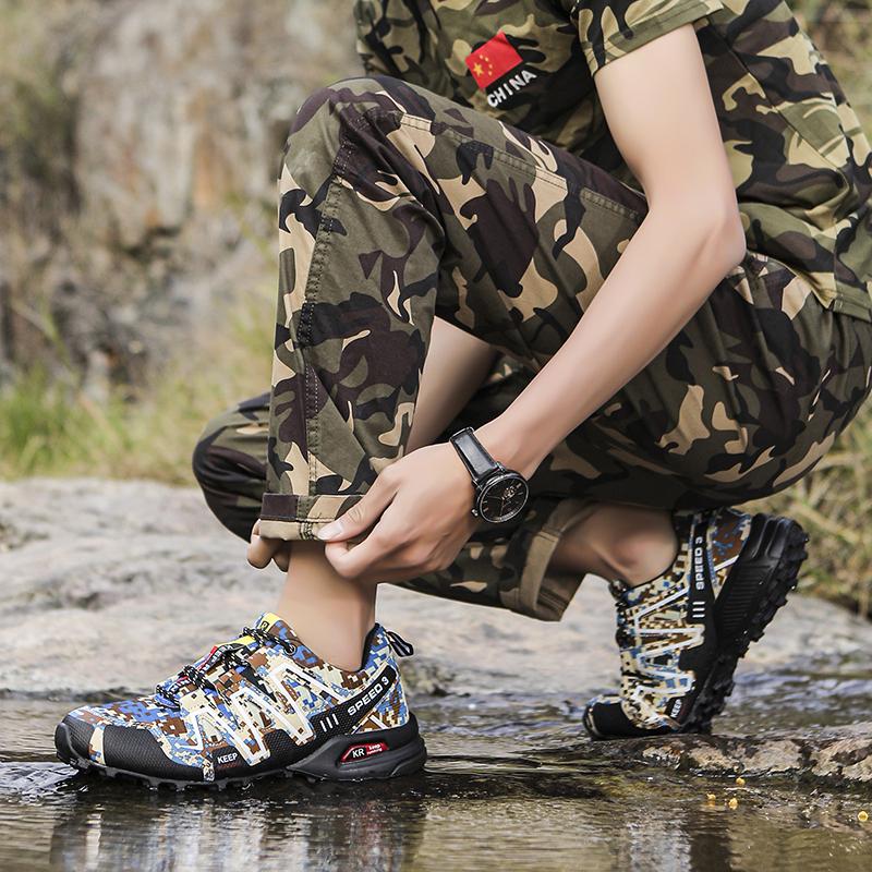Men Hiking Shoes Outdoor Trail Running Shoes Mesh Breathable Hiking Training Shoes Large Size 40-47 Casual Sports Jogging Shoes