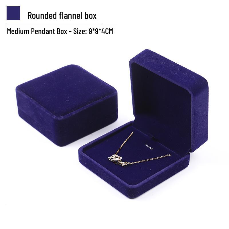 Rounded Corner Plush Jewelry Storage Box for Bracelets, Rings, and Necklaces