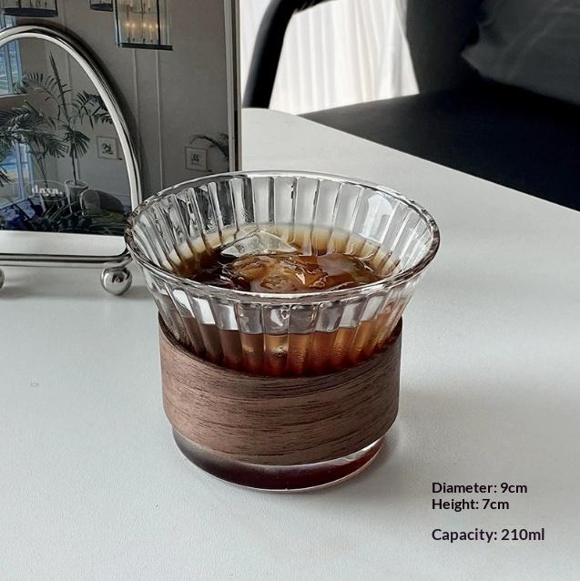 Vertical Glass Cup Household Insulation and Anti-scalding Tea Cup Iced American Hanging Ear Coffee Cup Drinking Cups 101-200ml