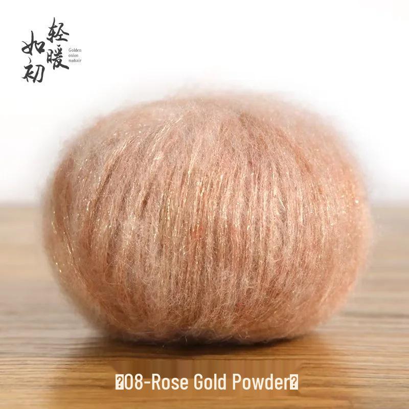 Hand-Knitted Glitter Mohair Wool Sweater and Scarf Coat