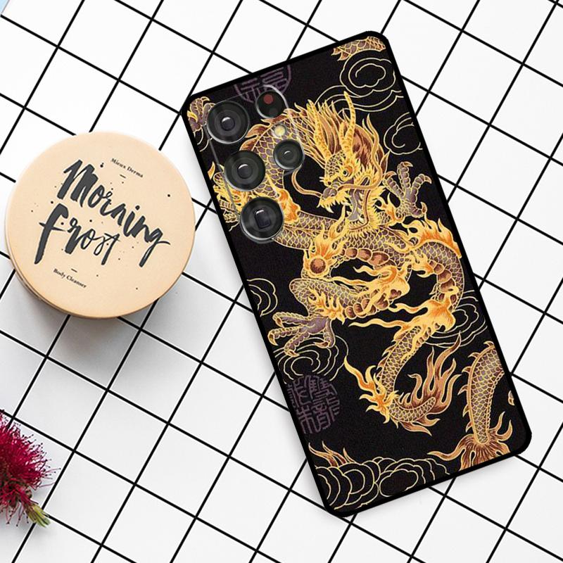 Fashion Chinese Dragon Case For Samsung Galaxy S24 FE S21 S22 S23 S25 Ultra S9 S10 Plus S20 FE S25 FE Phone Cover