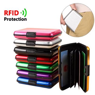 RFID Blocking Credit Card Holder Men Women Coin Purse Aluminum Metal Waterproof Anti-Theft Wallet Business Card Case
