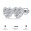 Elegant Heart Stud Earrings Women 925 Silver Jewelry Moissanite Earrings