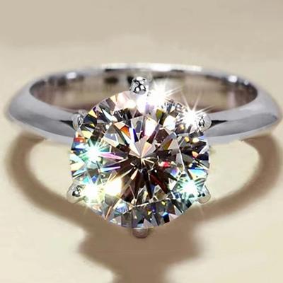 Anello regolabile in argento sterling 925 con moissanite 1-3CT per gioielli da donna