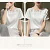 Summer new floral mesh short-sleeve casual T-shirt for women, fashionable top