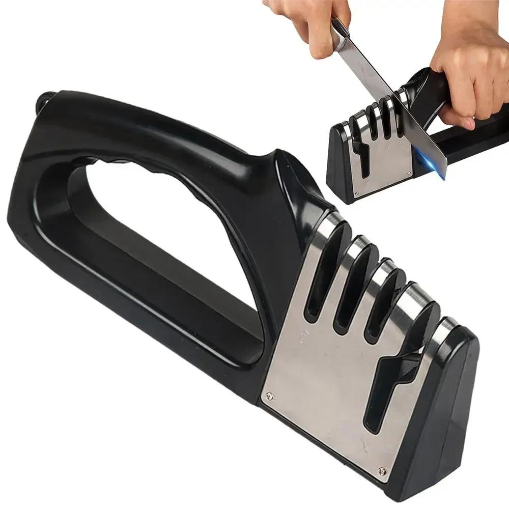 Kitchen 4 Segment Knife Sharpener Portable Base Knife Sharpener Multifunctional Household Gadgets