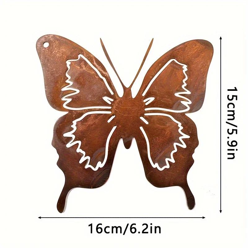 

Creative Metal Rusty Butterfly Garden Wall Decoration Iron Rusty Crafts Yard Decoration Animal Garden Decoration коричневий