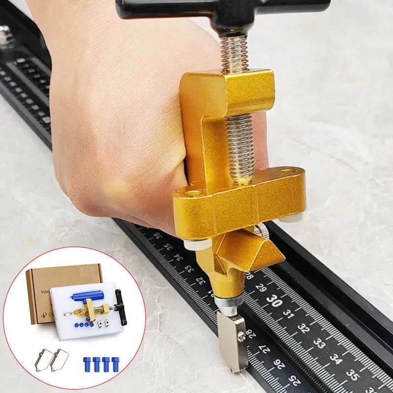 2-in-1 Glasschneidemaschinen-Set Handwerkzeuge Glas Keramik Fliesen Schneider mit Messerrad Manuelles Fliesen Schneidewerkzeug