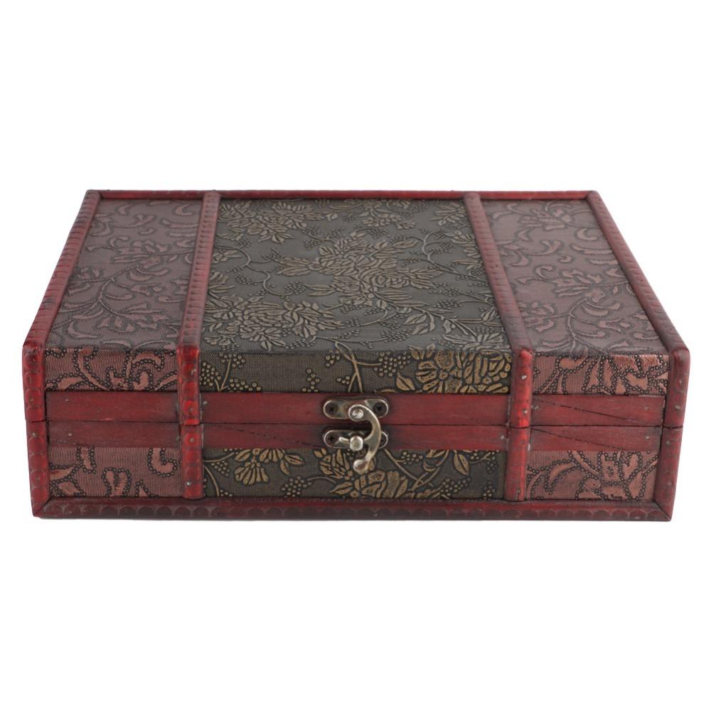 

Handcrafted Wooden Storage Box With Lid Retro Design Jewelry Storage Box Elegant Decorative Treasure Chest Memory Keepsake