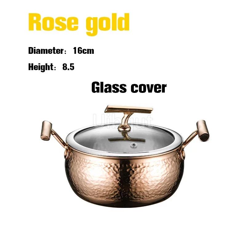 Commercial Inflatable Hotpot Special Pot for Induction Cooker Olla Thickened 304 Stainless Steel Single Person Small Hot Pot