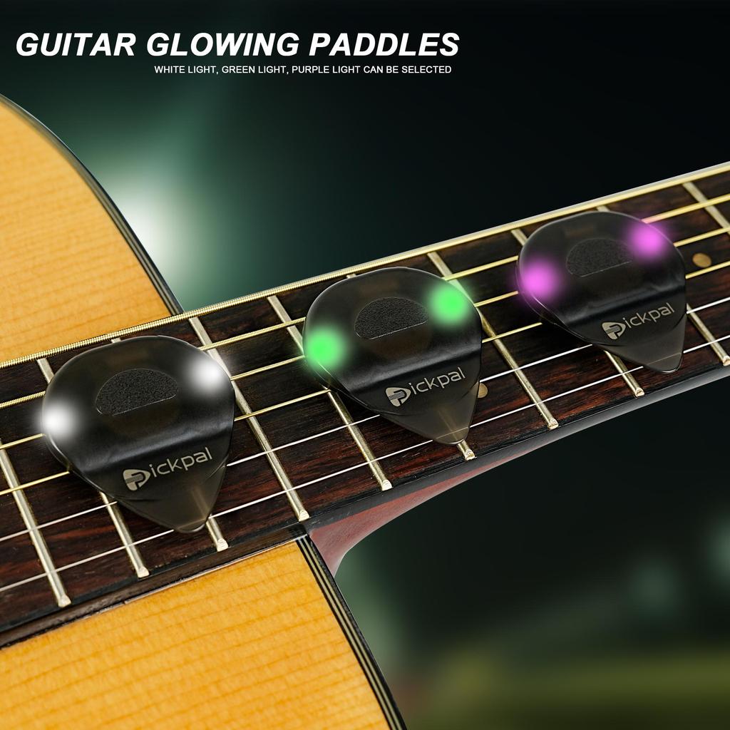 LED Light-Up Bakelite Guitar Pick with Replaceable Battery for Fingerstyle Players