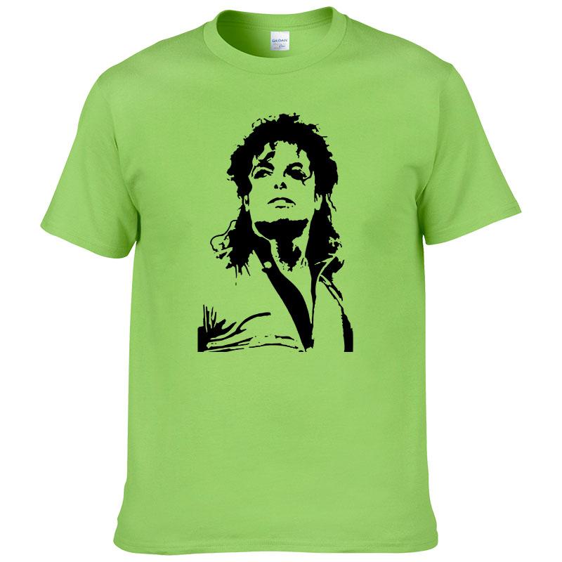 Sommer Michael Jackson T-Shirt Herren Hip Hop Baumwolle Bedruckt Kurzarm Rundhals T-Shirt Tees #228
