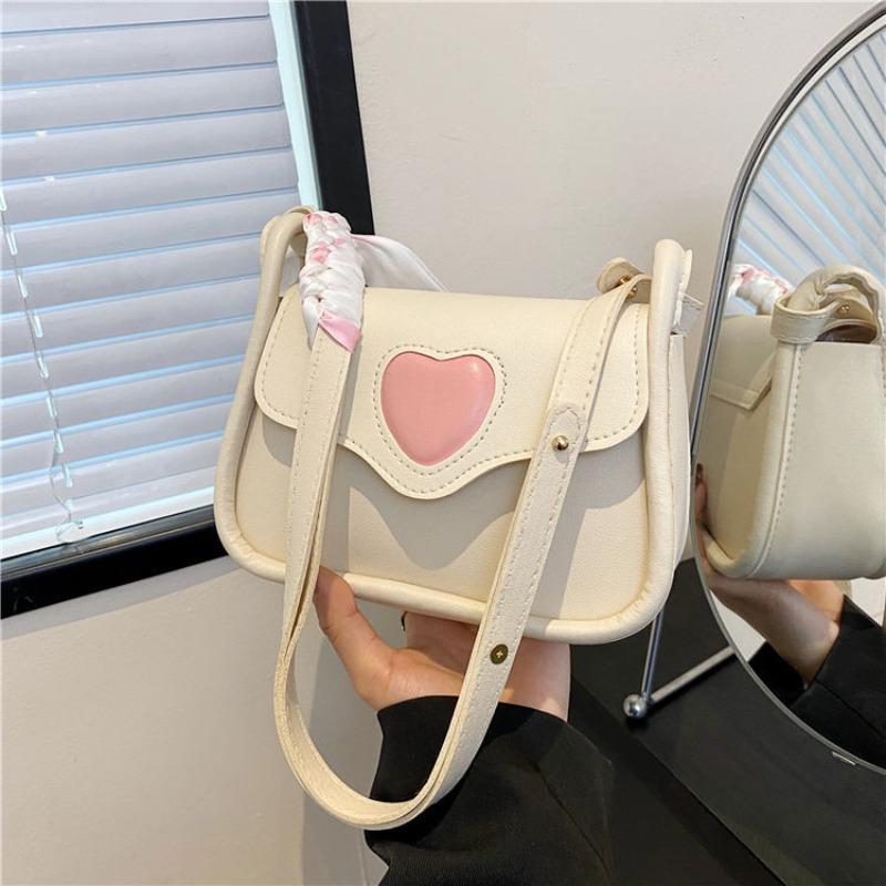 Summer New Fashion Small Square Bag Simple Style Versatile Shoulder Messenger Bag Niche Splicing Love Armpit Bag