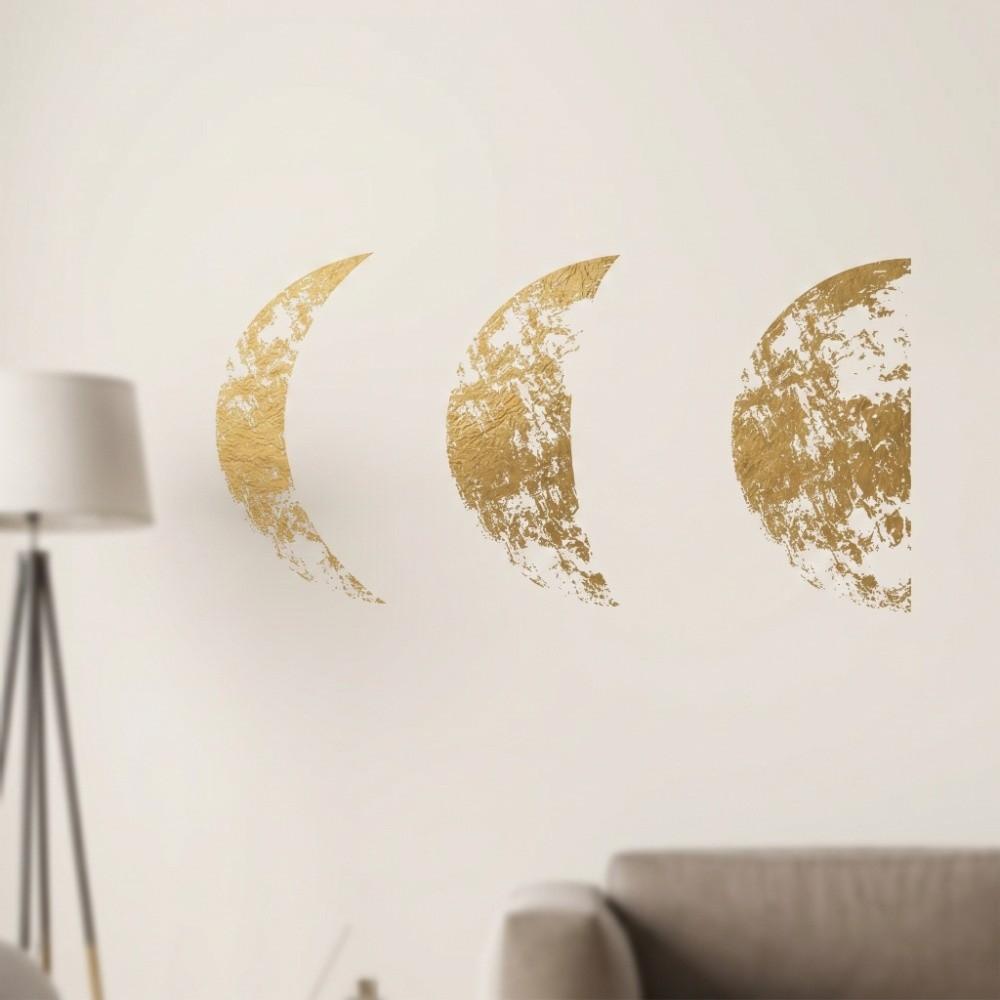 PVC Moon Phase Wall Sticker 23.62*15.75 in Golden PVC wall art decal Stickers Mural Moon Phases self adhesive wall sticker