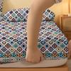 1 Simple Modern Bohemia Printed Matte Fitted Sheet, Bedroom Printed Bed Cover, Bedding (Excluding Pillowcases)