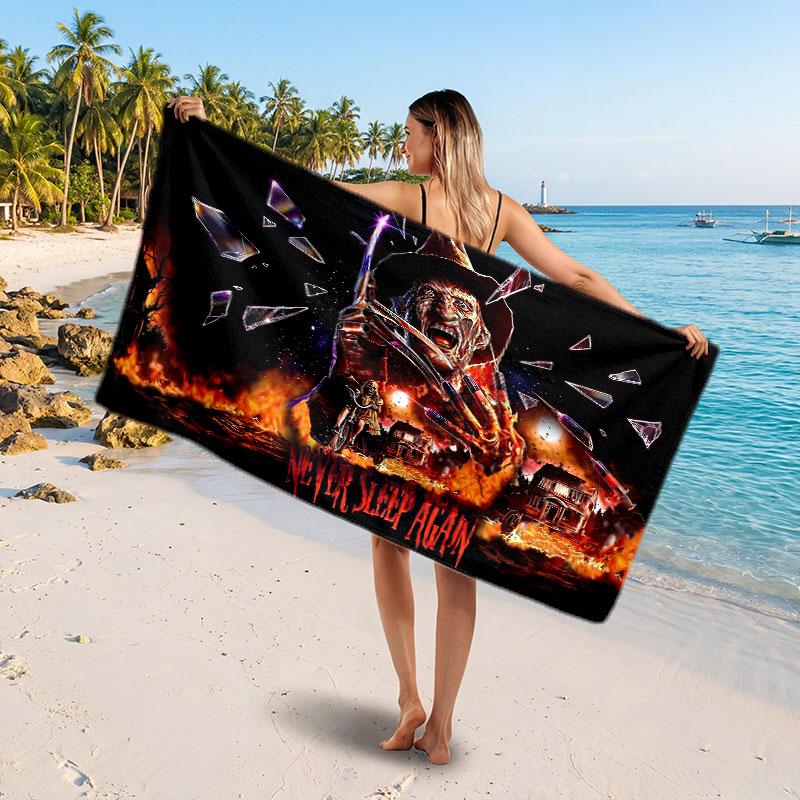 Large Beach TowelA Nightmare on Elm Street Freddy Krueger Soft Absorbent Towel Beach Bath Home Use
