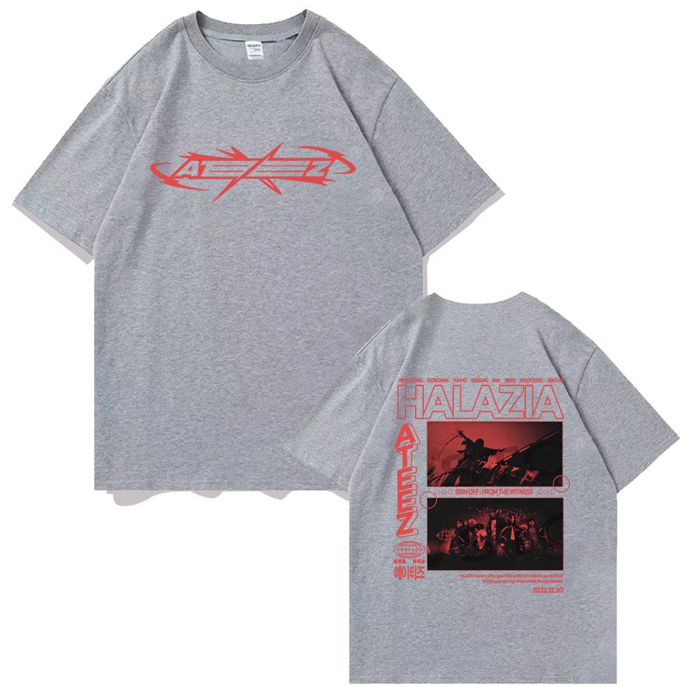 Ateez Band Double Sided Print Tshirt Unisex Casual Oversized Tshirt Unisex Korean Fashion Trend Tshirts Streetwear Fans Gift