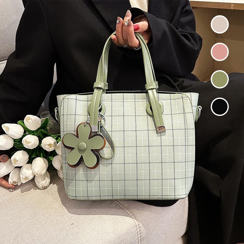 Modische Umhängetasche Handtasche mit großer Kapazität Damen Tasche Pendlertasche karierte große Tasche Damen
