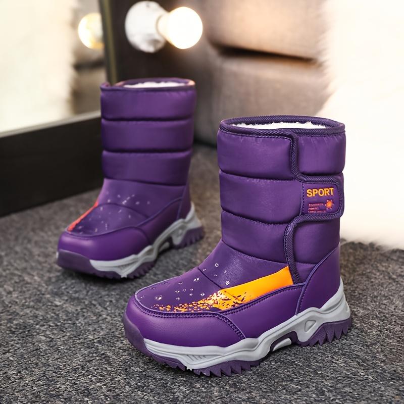 Outdoor Girls' Snow Boots with Fleece Lining Warm Comfortable