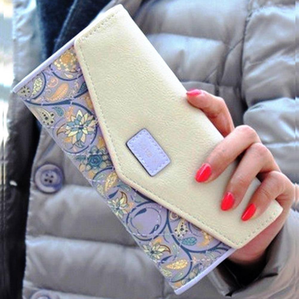 EELa Leaf Floral Abstract Women Long Wallet,Zipper Clutch Purse Bag PU wristlet EELa Leaf Floral Abstract Women Long Wallet,Zipper Clutch Purse Bag PU wristlet