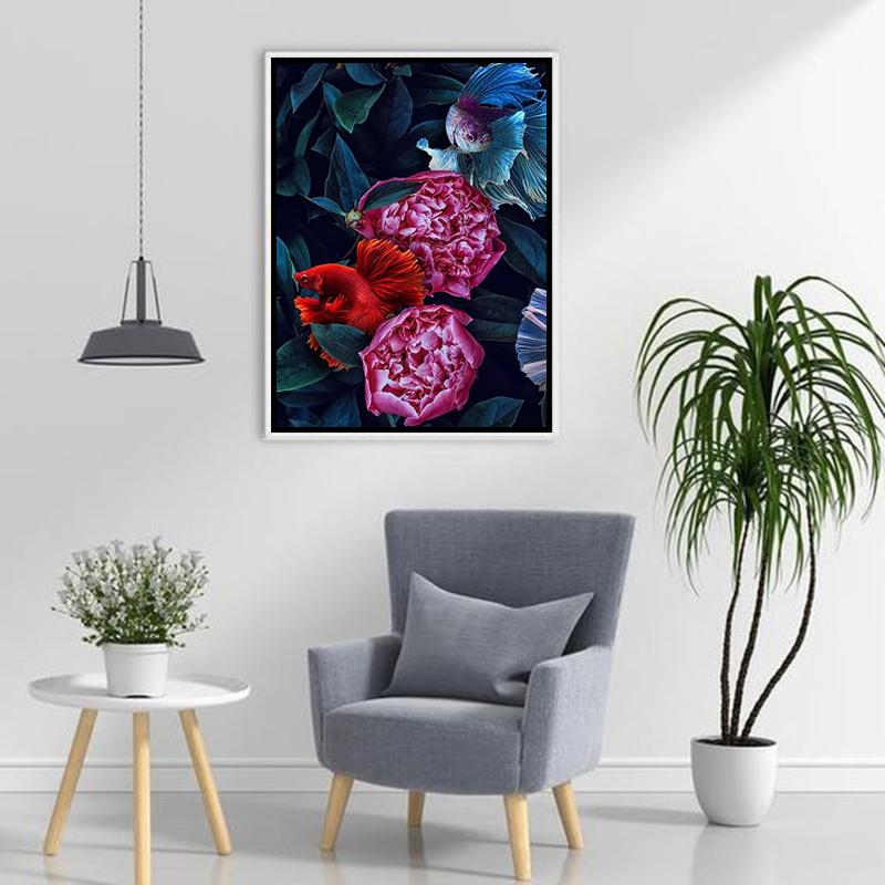 Full Round Drill 5D DIY Animals Tiger Diamond Painting Flower Fox Diamond Embroidery Cross Stitch Christmas Decoration