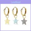Trendy European Style Mini Multicolor Star Pendant Earrings Set Chic Summer Jewelry