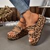 Damen Sommerschuhe Römische Sandalen Offene Zehenpartie Urlaubs Bohemian Schuhe für Damen Dicke Sohle Plateau Flache Slides