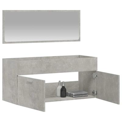 Bathroom Cabinet with Mirror Concrete Grey Particleboard