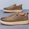 Fashion Cow Leather Platform Board Shoes for Men Designer Soft-soled Men's Running Shoes Spring Autumn Fashion Casual Sneakers Male