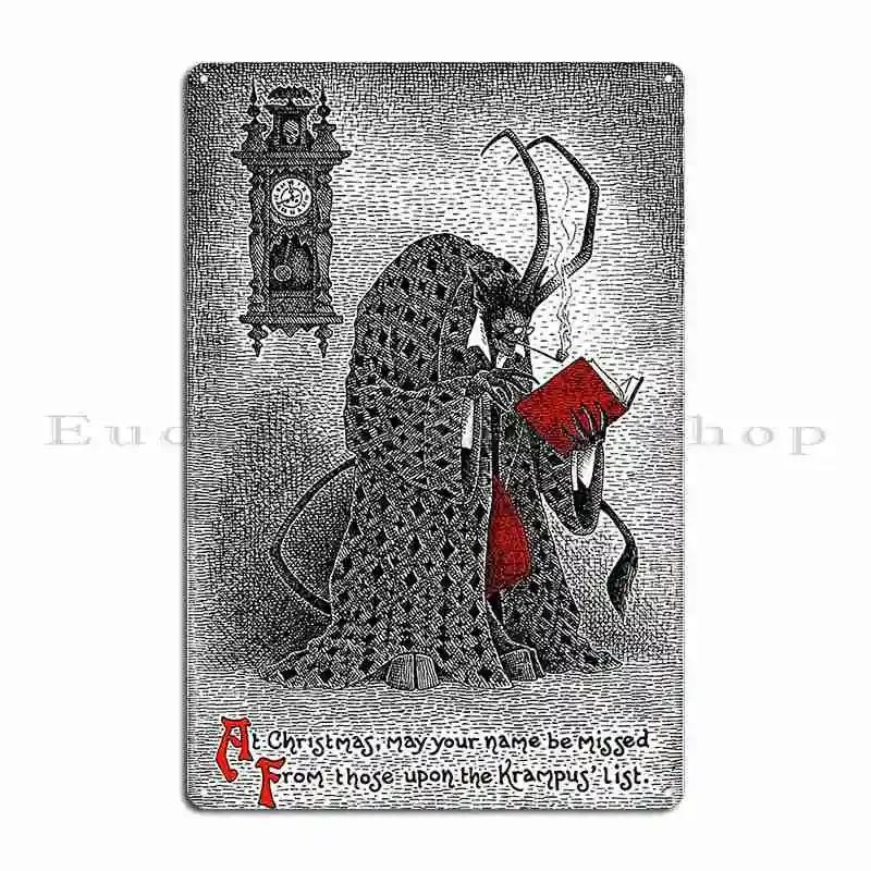 The Krampus List Metal Plaque Bar Club Club Bar Personalized Garage Tin Sign Poster 20x30cm（7.8x11.8inch）