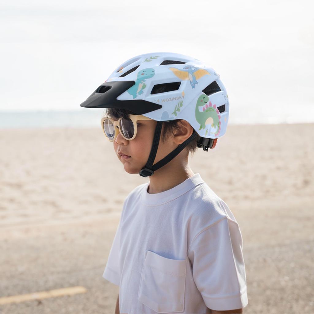 Children's Mtb Bike Helmet With Removable Visor 52-56 Cm - Light Blue