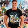 2025 Walt Disney World Shirt Disney Mickey Magic Kingdom T-Shirt Animal Kingdom Family 100% Pure Cotton Printed Leisure T-shirt