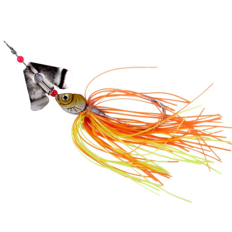 Conjunto de Iscas de Pesca Spinner Bait Com Contas Lantejoula Barba Equipamento de Pesca para Lucio Jig de Borracha Isca Dura