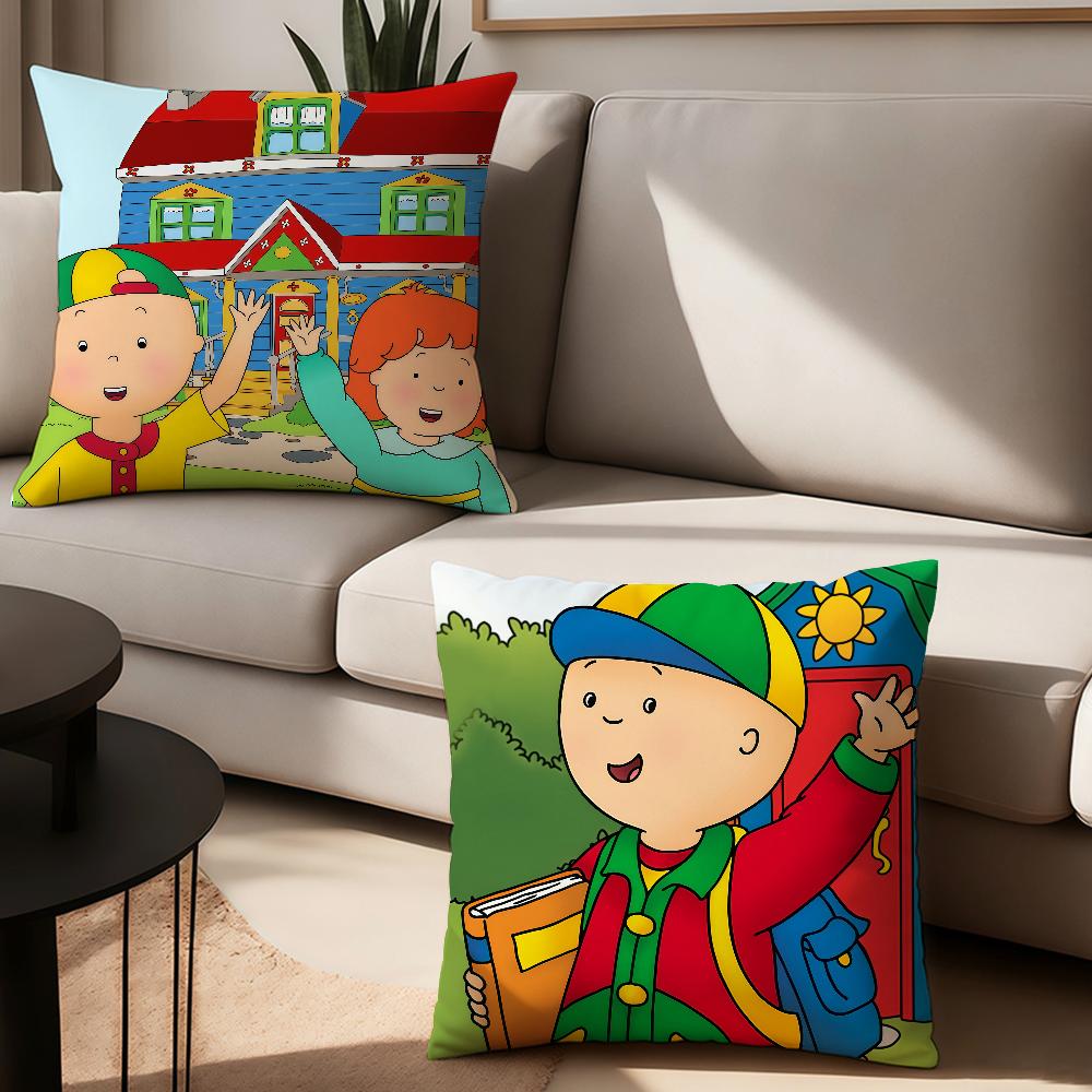 Tecknad Caillou Kuddfodral Kontorskuddar Lämpliga för Soffa Bil Sovrum Dekorativt Kuddfodral