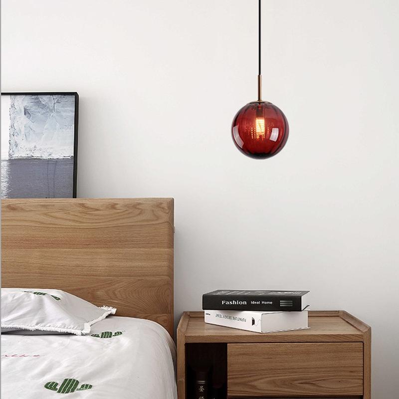 Modern Led Pendant Light Nordic Hanging Lamps Glass Ball Lighting Fixtures Home Bedroom Living Room Suspension Luminaires Shop