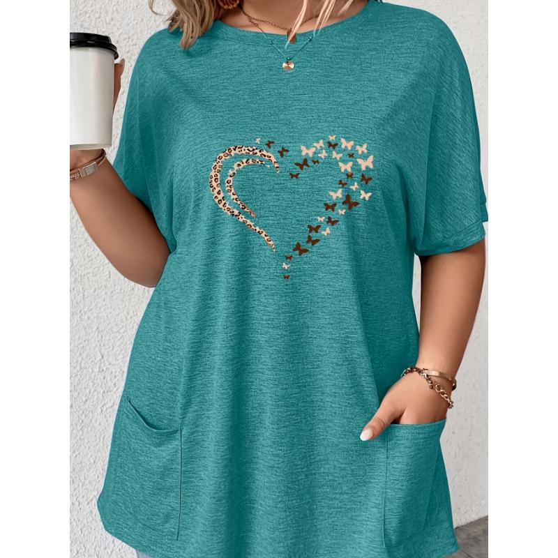 Modisches und elegantes bedrucktes T-Shirt für Damen in großer Größe