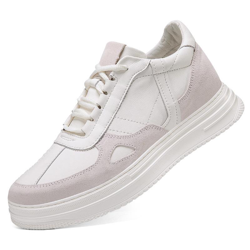 

Breathable Sneakers Man Elevator Shoes Height Increase Insole 8cm Leather Taller Shoes Men Leisure Fashion Sports Plus Size37-44 44