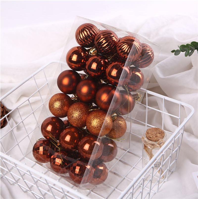 

4CM Christmas Ball Box Set Available Lightweight Holiday Christmas Tree Ornament Decorations Christmas Decorations 36PCS/Box медный