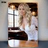 D Flat Pc Sign with Golden LongHaired Beauty Restaurant Scene Decoration Suitable for Farmhouse Decor Holiday Parties and