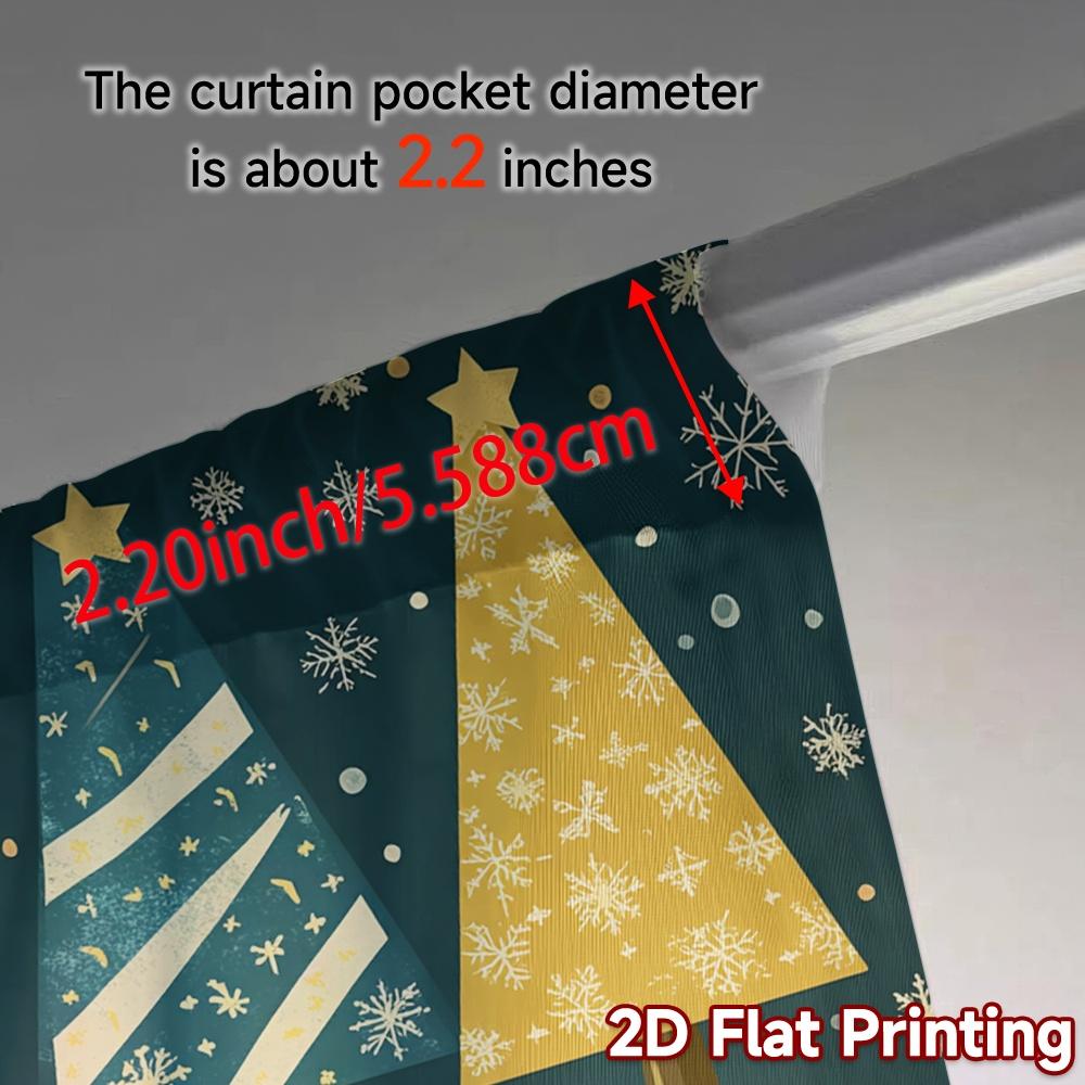 2pcs,Curtains Christmas Trees Snowflakes Festive_a (2) Popular Contemporary Curtains Polyester Easy Install Curtains Decorations