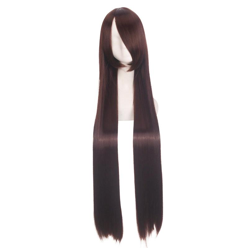 100cm Colored Straight Bangs Women's Synthetic Wig Heat Resistant Fiber Multi Color Party Anime Roleplay Free Wig Cap