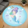 1pc Mermaid Jellyfish Round Chair Mat Area Rug - Non-Slip, Floor Mat for Office, Bedroom, and Indoor Decor C1125443