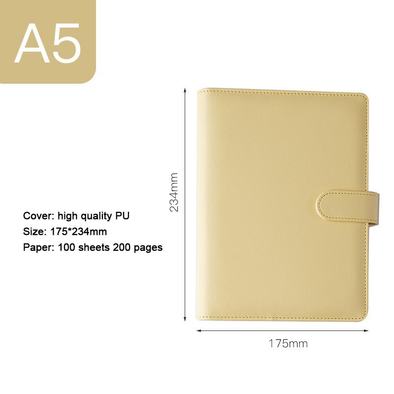 (Bezpłatne grawerowanie logo) Notatnik studencki A5/A6 w jednolitym kolorze, z klamrą magnetyczną, zawiera metalowy segregator, pamiętnik, notatnik, podręcznik