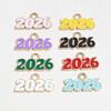 20pcs Enamel Fish Year Number 2026 Charms Pendant DIY Jewelry Making Craft Accessories for Earrings Necklace Bracelet Keychains