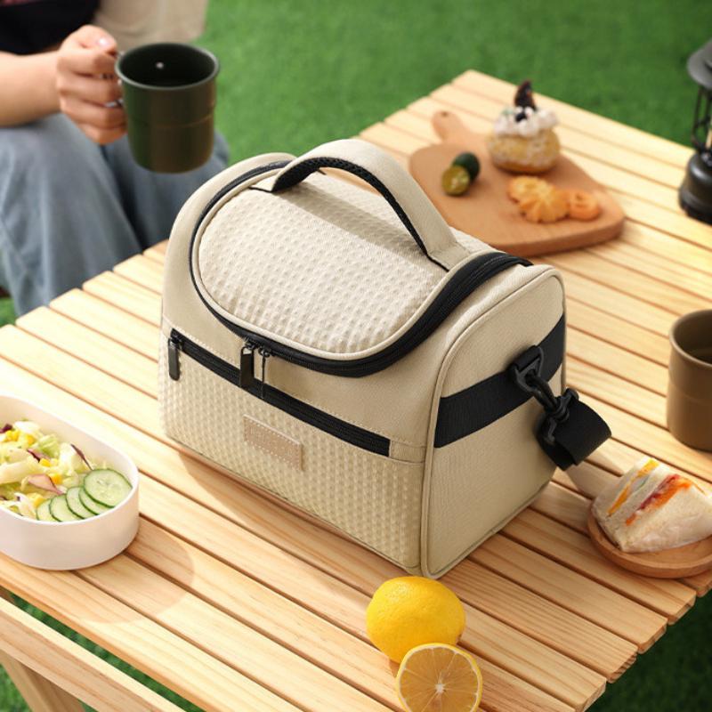 8.5L Large Capacity Tote Cooler Lunch Bags Portable Handheld Outdoor Picnic Office School Insulation Bag with Shoulder Strap