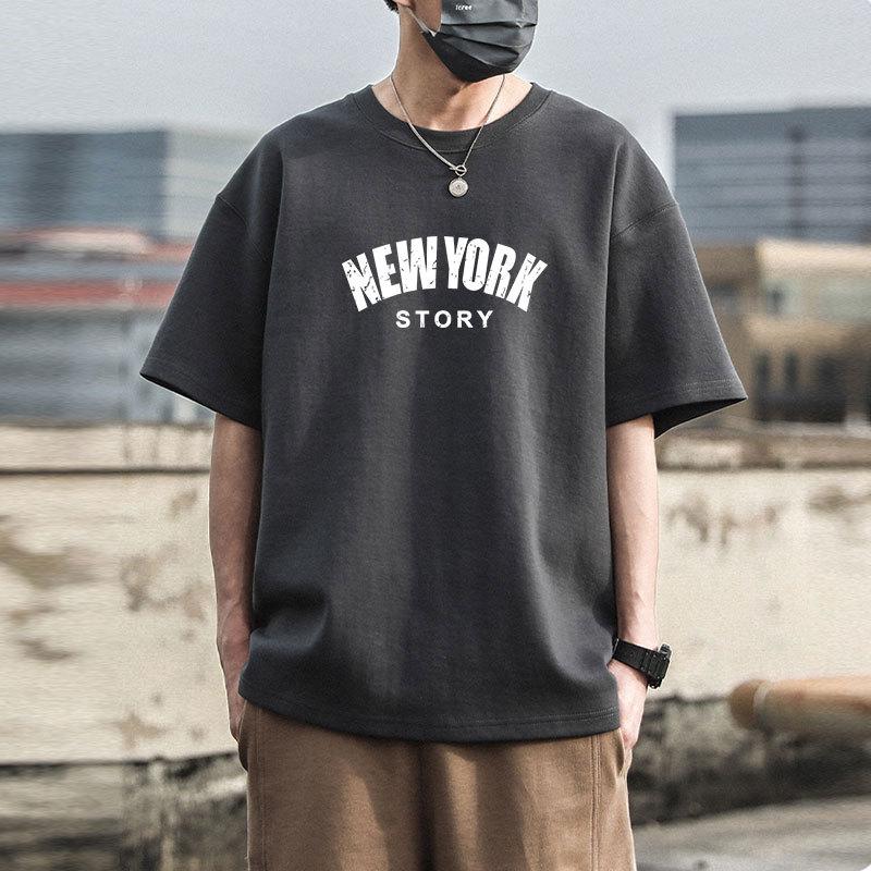 Loose Pure Cotton Men T-shirt O-neck Half Sleeves Casual Tee Man Hip Hop Pullover Shirt