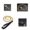 Premium 19mm Sechsseitig Polierter Edelstahl Gold Hundeleine Halsband Für Große Hunde