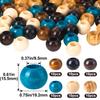 Pndeyo 60 Pieces of Wooden Craft Beads Natural Round Wooden Beads with Large Hole for Hair Vintage Wooden Spacer Beads for Macrame Necklace