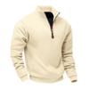 Men's Sweatshirt Quarter Zipper Ribbed Long Sleeve Shirts Slim Fit Workout Casual Pullover Fall Winter Tops