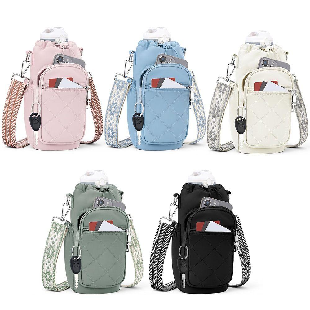 RFID Blocking Water Bottle Holder Large Capacity Mobile Phone Bag Sling Purses  Gym Accessories